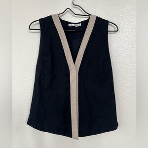 Abercrombie & Fitch minimalist linen blend vest
